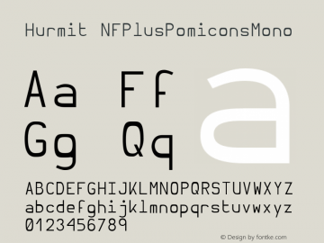 Hurmit NFPlusPomiconsMono Version 1.21;Nerd Fonts 0.6. Font Sample