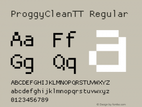 ProggyCleanTT Regular 2004/04/15 Font Sample