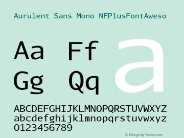 Aurulent Sans Mono NFPlusFontAweso Version 2007.05.04图片样张
