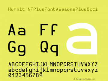 Hurmit NFPlusFontAwesomePlusOcti Version 1.21;Nerd Fonts 0.6. Font Sample