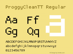 ProggyCleanTT Regular 2004/04/15 Font Sample