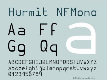 Hurmit NFMono Version 1.21;Nerd Fonts 0.6. Font Sample