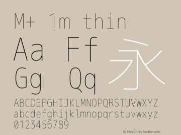 M+ 1m thin Version 1.018;Nerd Fonts 0.6 Font Sample