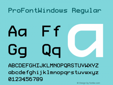 ProFontWindows Regular ProFontWindows 2.3 Font Sample