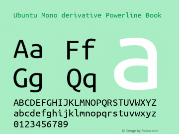 Ubuntu Mono derivative Powerline Book Version 0.80图片样张
