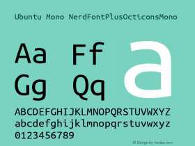 Ubuntu Mono NerdFontPlusOcticonsMono Version 0.80 Font Sample