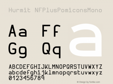 Hurmit NFPlusPomiconsMono Version 1.21;Nerd Fonts 0.6. Font Sample