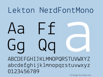 Lekton NerdFontMono Version 34.000图片样张