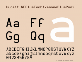 Hurmit NFPlusFontAwesomePlusPomi Version 1.21;Nerd Fonts 0.6. Font Sample