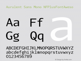 Aurulent Sans Mono NFPlusFontAweso Version 2007.05.04 Font Sample