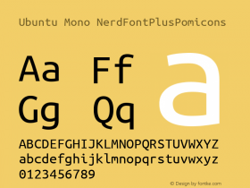 Ubuntu Mono NerdFontPlusPomicons Version 0.80 Font Sample