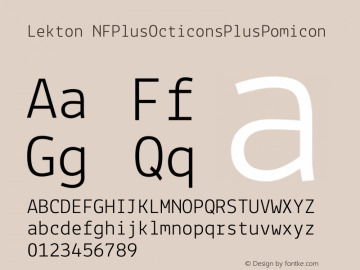 Lekton NFPlusOcticonsPlusPomicon Version 34.000 Font Sample