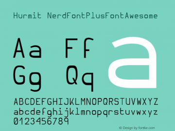Hurmit NerdFontPlusFontAwesome Version 1.21;Nerd Fonts 0.6. Font Sample