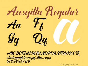 Ausyilla Regular Version 1.000图片样张