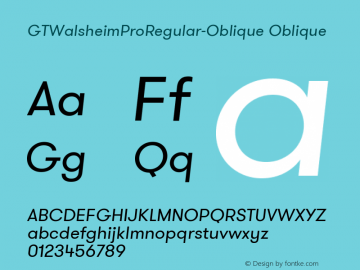 GTWalsheimProRegular-Oblique Oblique Version 1.001图片样张