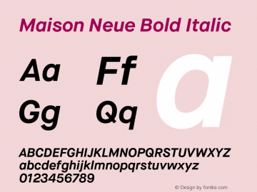 Maison Neue Bold Italic Version 2.001图片样张