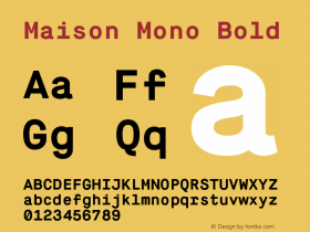 Maison Mono Bold Version 1.000图片样张