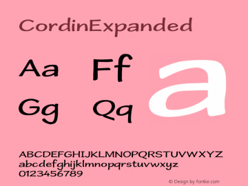 CordinExpanded ☞ Version 1.001 2005;com.myfonts.easy.typotheticals.cordin.expanded.wfkit2.version.2o9G图片样张