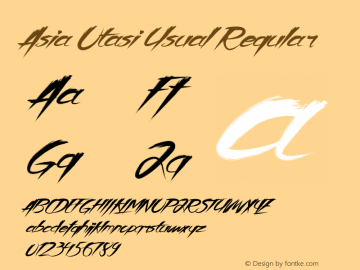 Asia Otasi Usual Regular 1.000 Font Sample