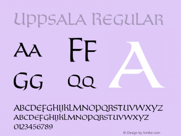 Uppsala Regular Version 1.20 Font Sample