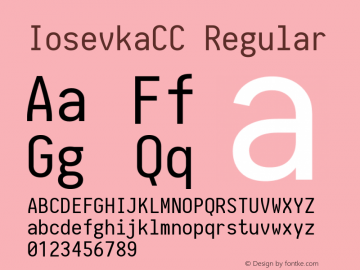 IosevkaCC Regular 1.0-beta7; ttfautohint (v1.4.1) Font Sample