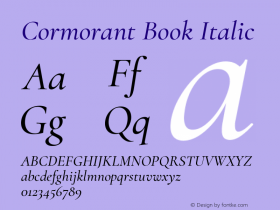 Cormorant Book Italic Version 2.030 Font Sample