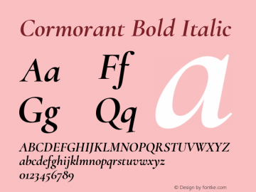 Cormorant Bold Italic Version 2.030图片样张