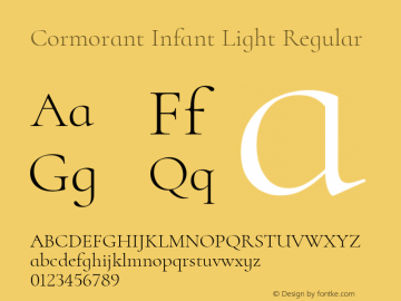 Cormorant Infant Light Regular Version 2.030 Font Sample