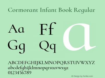 Cormorant Infant Book Regular Version 2.030 Font Sample