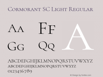 Cormorant SC Light Regular Version 2.030 Font Sample