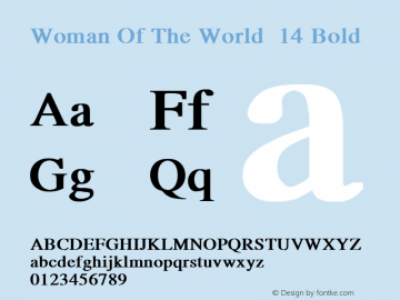 Woman Of The World  14 Bold 1.0 Fri May 05 09:19:14 1995图片样张