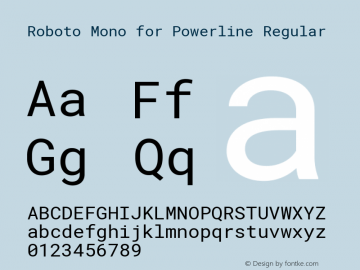 Roboto Mono for Powerline Regular Version 2.000986; 2015; ttfautohint (v1.3)图片样张