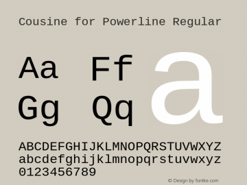 Cousine for Powerline Regular Version 1.21 Font Sample