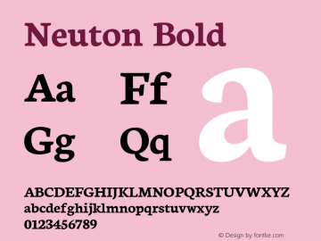 Neuton Bold Version 1.42 Font Sample