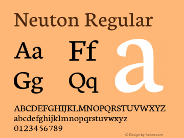 Neuton Regular Version 1.31 Font Sample