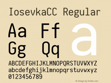 IosevkaCC Regular 1.0-beta9; ttfautohint (v1.4.1) Font Sample