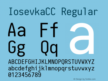 IosevkaCC Regular 1.0-beta9; ttfautohint (v1.4.1) Font Sample