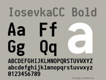 IosevkaCC Bold 1.0-beta9; ttfautohint (v1.4.1) Font Sample