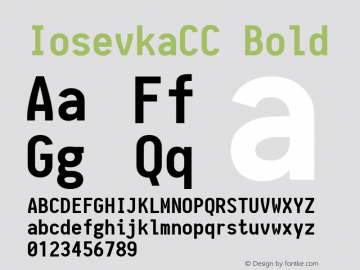 IosevkaCC Bold 1.0-beta9; ttfautohint (v1.4.1) Font Sample