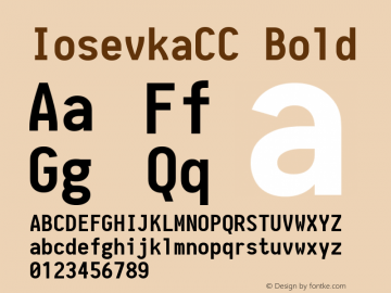 IosevkaCC Bold 1.0-beta9; ttfautohint (v1.4.1) Font Sample