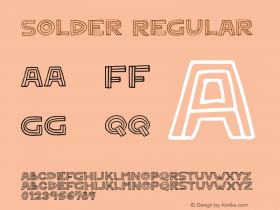 Solder Regular Version 1.00 October 31, 2013, initial release, www.yourfonts.com图片样张