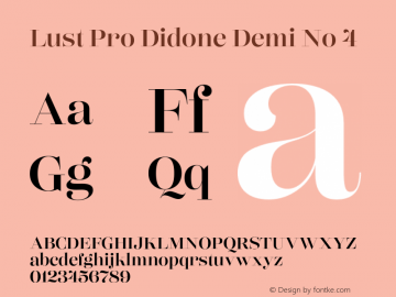 Lust Pro Didone Demi No 4 Version 1.000 Font Sample