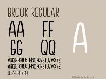 Brook Regular Version 1.0 Font Sample