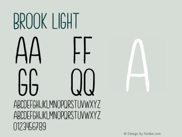 Brook Light Version 1.0 Font Sample