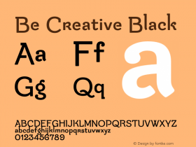 Be Creative Black Version 1.001 2015 Font Sample