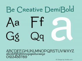 Be Creative DemiBold Version 1.001 2015 Font Sample
