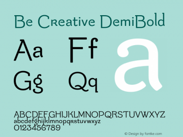 Be Creative DemiBold Version 1.001 2015图片样张