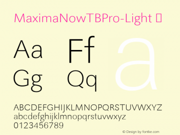 MaximaNowTBPro-Light ☞ Version 001.005 2008;com.myfonts.easy.ef.maxima-now-pro.pro-light.wfkit2.version.4v9f图片样张