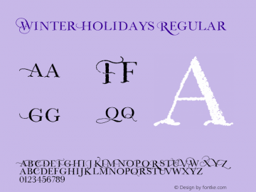 Winter Holidays Regular Version 1.000;PS 001.000;hotconv 1.0.70;makeotf.lib2.5.58329 DEVELOPMENT Font Sample