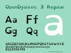 OpenDyslexic 3 Regular Version 1.000;PS 001.001;hotconv 1.0.56图片样张